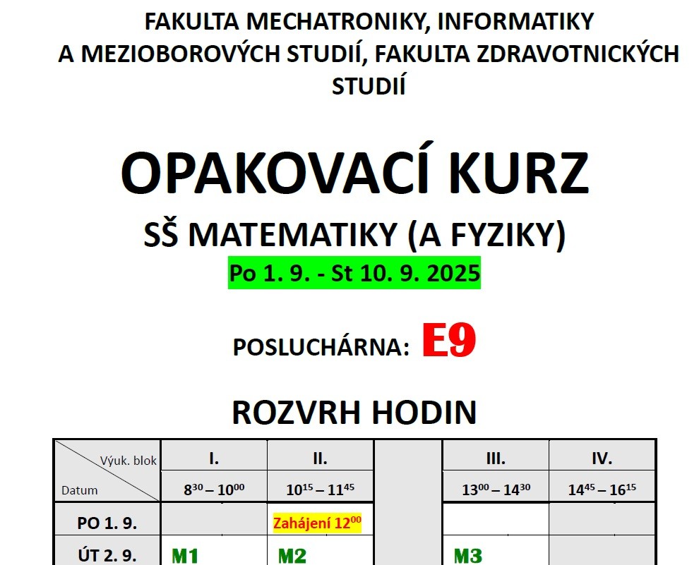 rozvrh