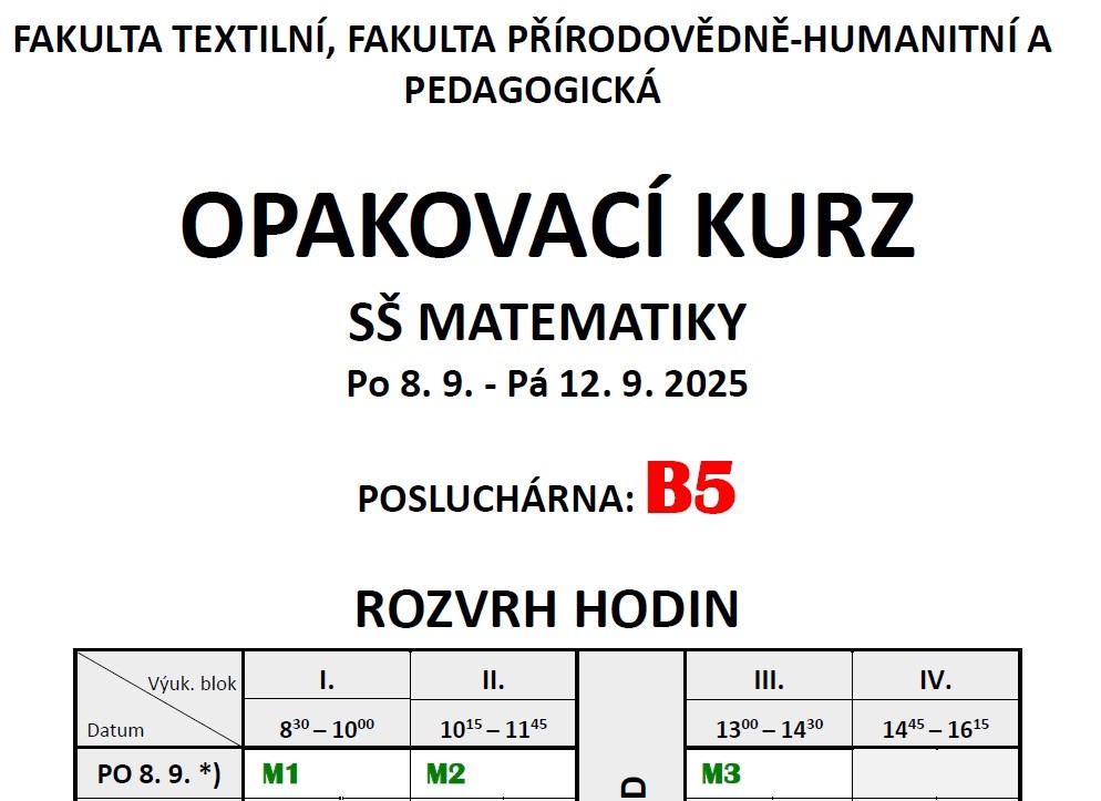 rozvrh
